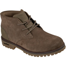 (, ) Skechers Quintero Damien Leather Men's Dark Taupe Ankle Boots