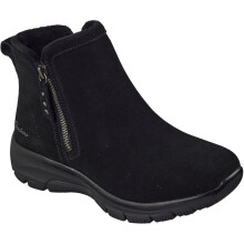 (, ) Skechers Easy Going Urban Zip Leather Women's Black Boots