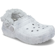 (, ) Crocs Classic Fleece Lined Kid Girl's Snow White Casual Shoes - Clogs