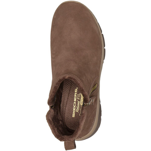 Skechers (, ) Skechers Easy Going Urban Zip Leather Women's Chocolate Boots 2