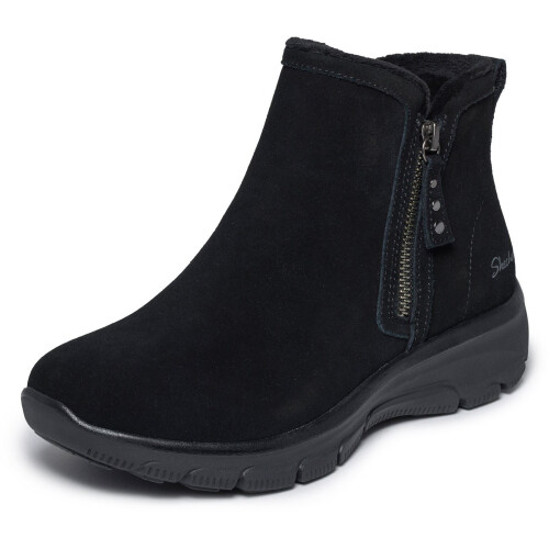 Skechers (, ) Skechers Easy Going Urban Zip Leather Women's Black Boots 2