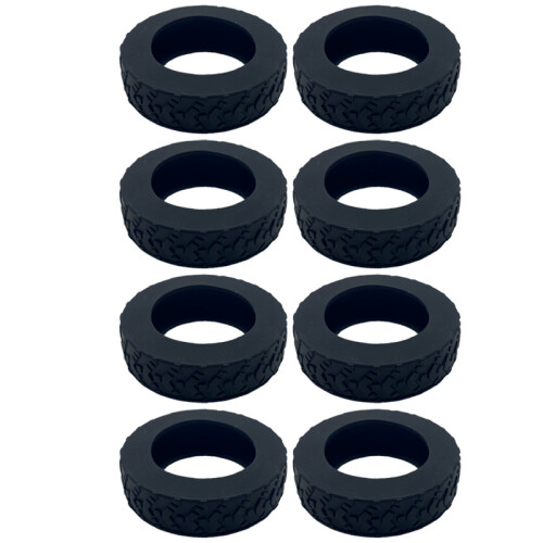Protetores de Roda de Bagagem de Silicone Premium (Pacote de 8) Black