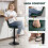 Homcom HOMCOM Barstools Set of 2, Dining Stools with Backrest and Footrest 6