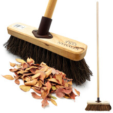 Outdoor Broom Hard Stiff Bristles Yard Sweeping Brush 10" Head Handle
