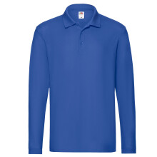 (XXL, Royal Blue) Fruit Of The Loom Mens Premium Pique Long-Sleeved Polo Shirt