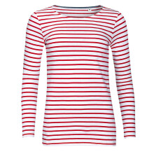 (M, White/Red) SOLS Womens/Ladies Marine Long Sleeve Stripe T-Shirt