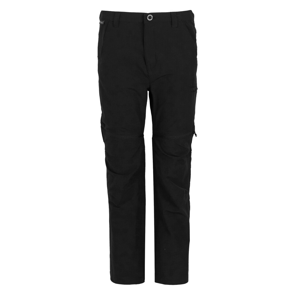 Regatta (9-10 Years, Black) Childrens/Kids Highton Stretch Zip-Off Walking Trousers