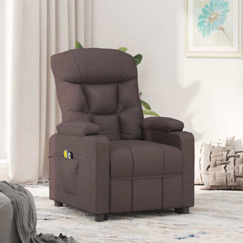 VidaXL vidaXL Massagesessel Elektrisch Dunkelbraun Stoff