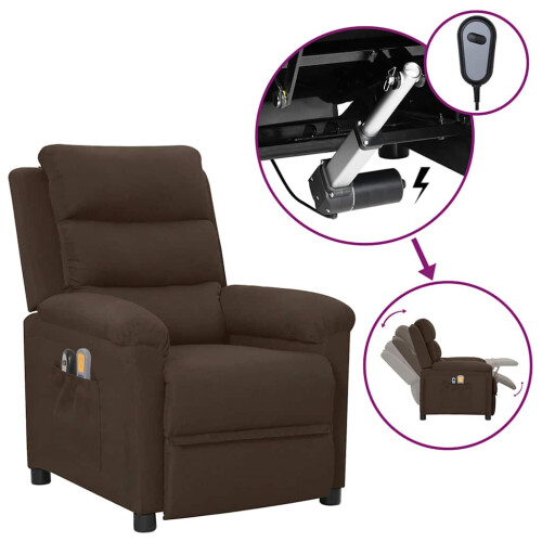 VidaXL vidaXL Massagesessel Elektrisch Dunkelbraun Stoff