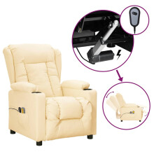 vidaXL Massagesessel Elektrisch Creme Kunstleder