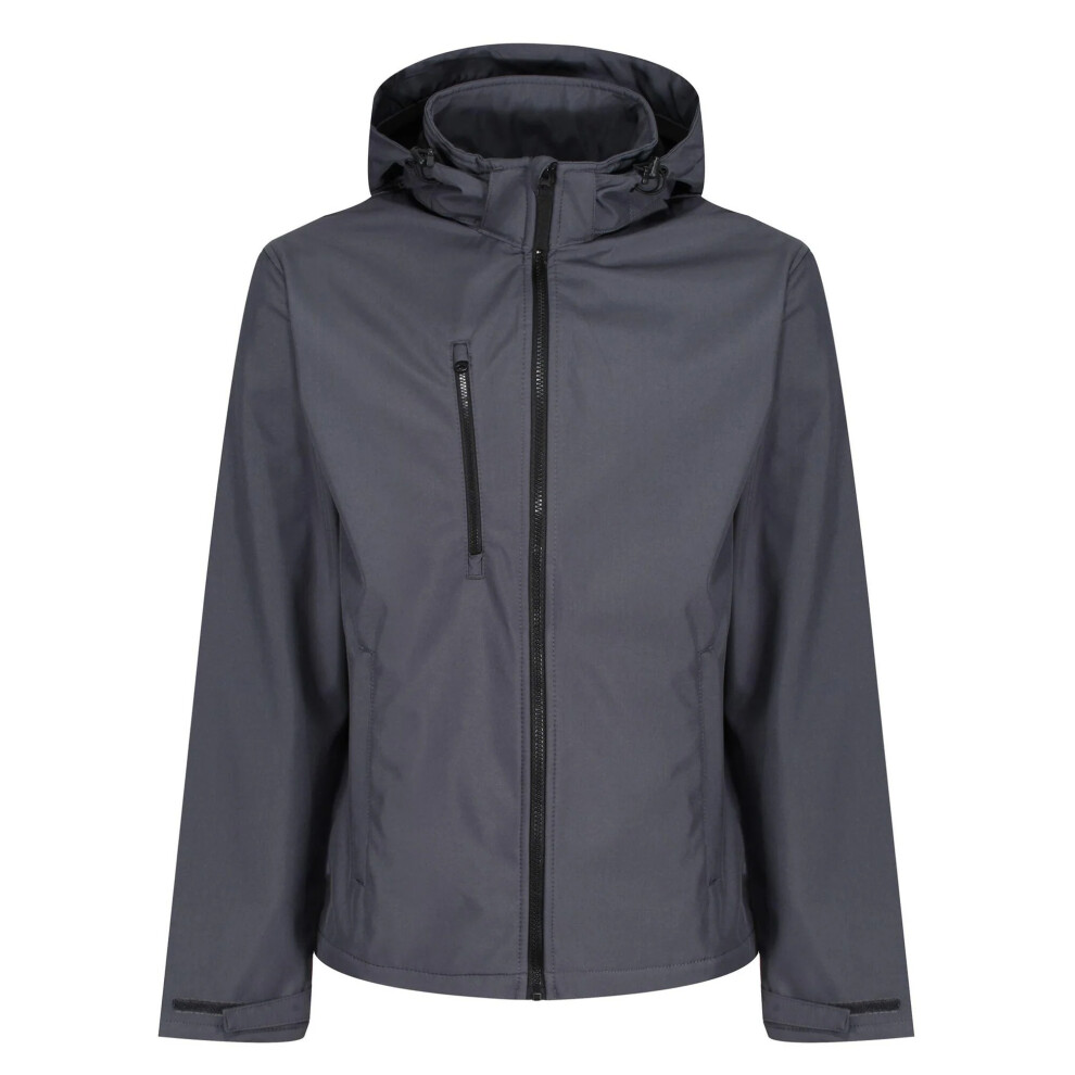 Regatta (S, Seal Grey/Black) Mens Venturer Hooded Soft Shell Jacket