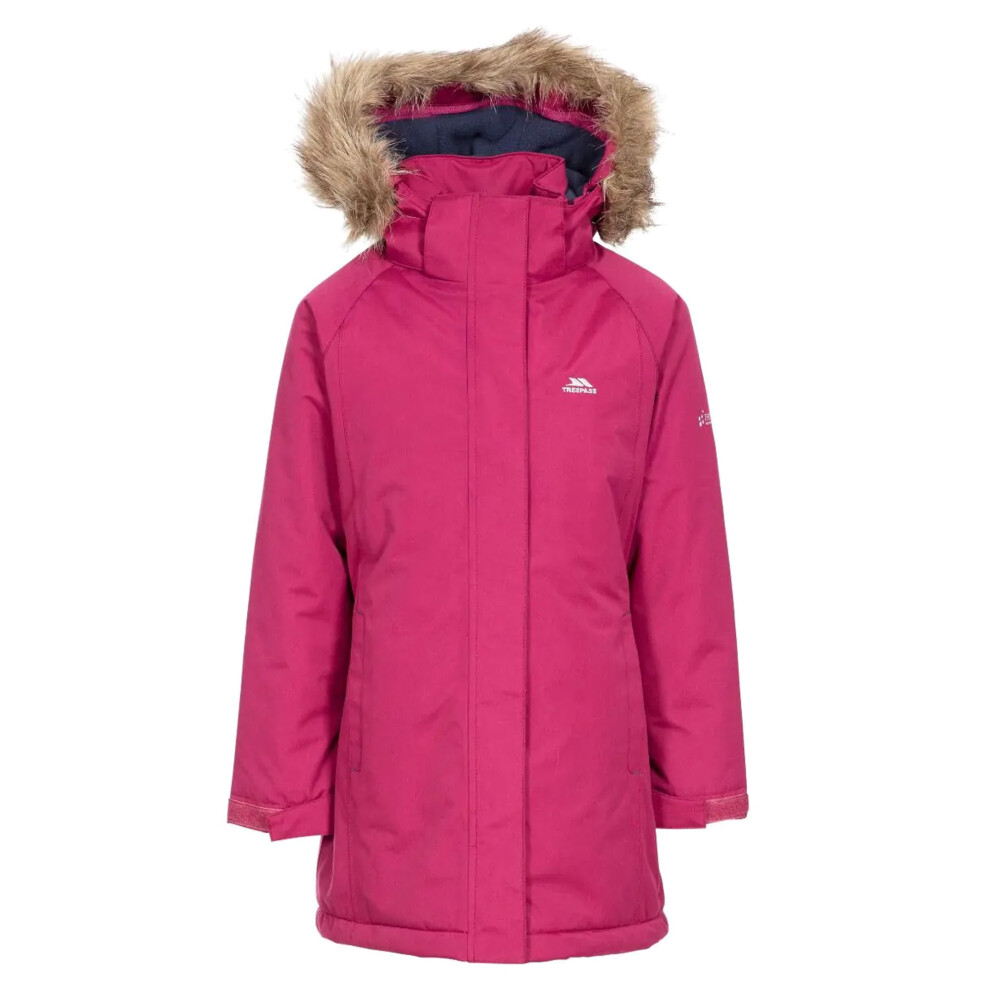 Trespass Girls Childrens Fame Waterproof Parka Jacket - Cranberry - 11-12 Years - Cranberry - 100% Polyester - Image 3