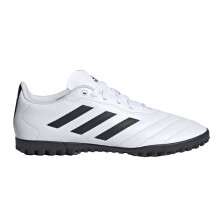 (8 UK, White/Black) Adidas Mens Goletto VIII 3 Stripes Leather Artificial Ground Football Boots