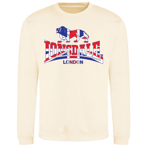 LONSDALE (S, Vanilla) Lonsdale Mens Union Jack Logo Sweatshirt