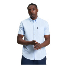 (XL, Sky) Ben Sherman Mens Signature Oxford Short-Sleeved Shirt