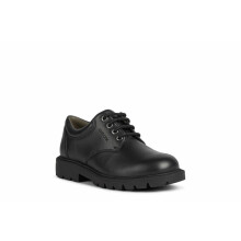 (1.5 UK, Black) Geox Boys Shaylax Leather School Shoes
