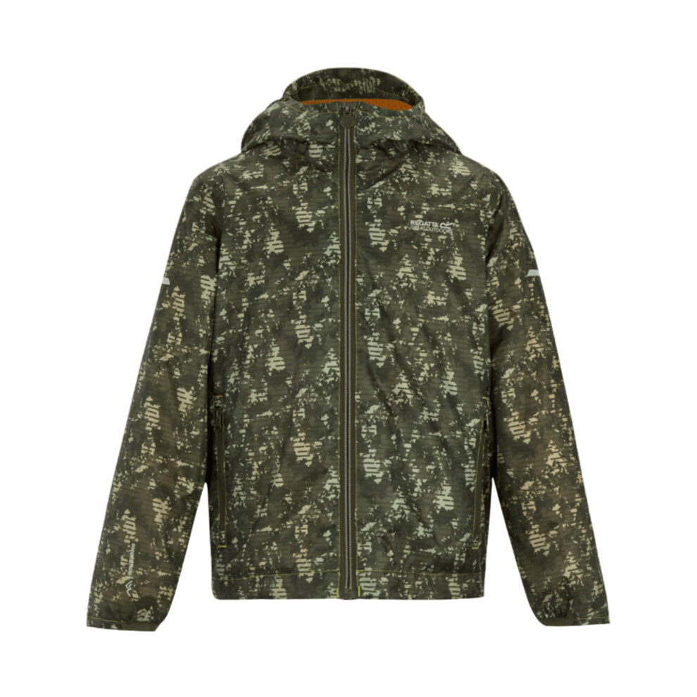 Regatta (9-10 Years, Light Sage) Childrens/Kids Lever Ii Camo Waterproof Jacket