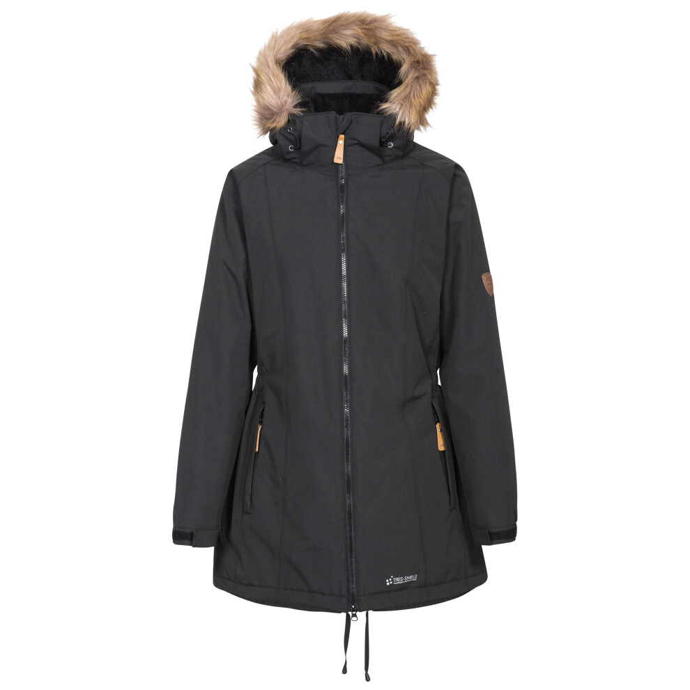Trespass Women's Fleece Lined Parka Jacket Celebrity Black Size 16 - Image 2