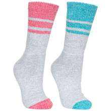 (6/9, Marine Marl/Raspberry Marl) Trespass Womens Anti Blister Walking Socks 2 Pack