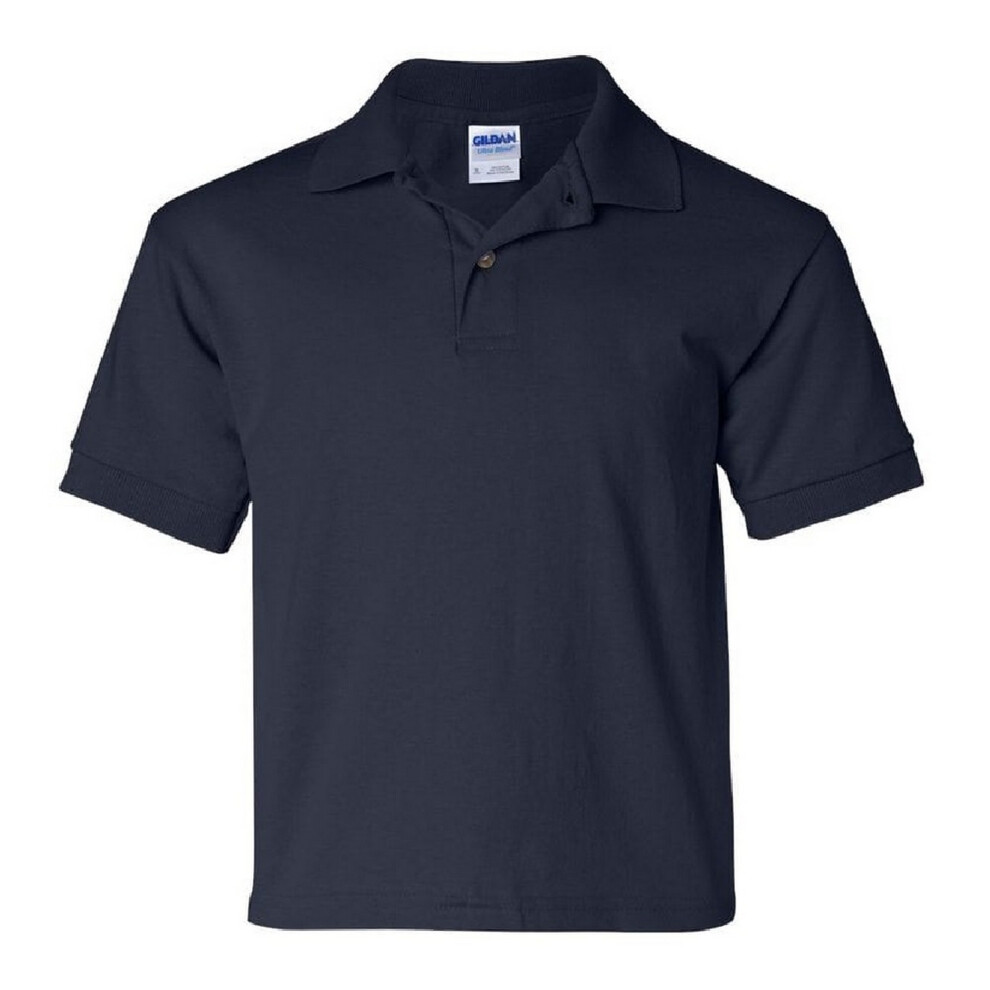 Gildan (L, Navy) Dryblend Childrens Unisex Jersey Polo Shirt (Pack Of 2)