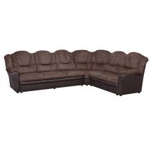 TEXAS CORNER SOFA FABRIC FAUX LEATHER BROWN SUITE