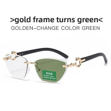 (Green)Óculos de sol modernos que mudam de cor com proteção UV para dirigir e eventos