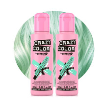 Crazy Color Peppermint Green Semi Permanent Hair Dye Duo 200ml | Pastel Highly Pigmented Conditioning & Oil Nourishing Vegan Formula