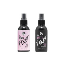 W7 The Fixer Makeup Setting Spray Duo - Dewy and Matte Finishes | Professional Makeup Fixing, Dewy and Matte in One Set