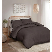 100% Egyptian Cotton Duvet Cover Set |200 Thread Count Plain Dyed Duvet Quilt Cover Set With Free Pillowcases| Non-Iron Easycare Bedding Set