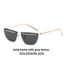 (Black Gray)Elegant Metal Square Eyewear With Uv400 And Pc Lenses For Party Performances Stage
