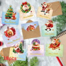 (Style 2)Jeu de cartes de voeux de vacances 3D avec élégants détails en relief pour cadeaux de Noël