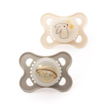 MAM Original Glow-in-the-Dark Dummies, 0-6M, 2 Pack, Orthodontic Design