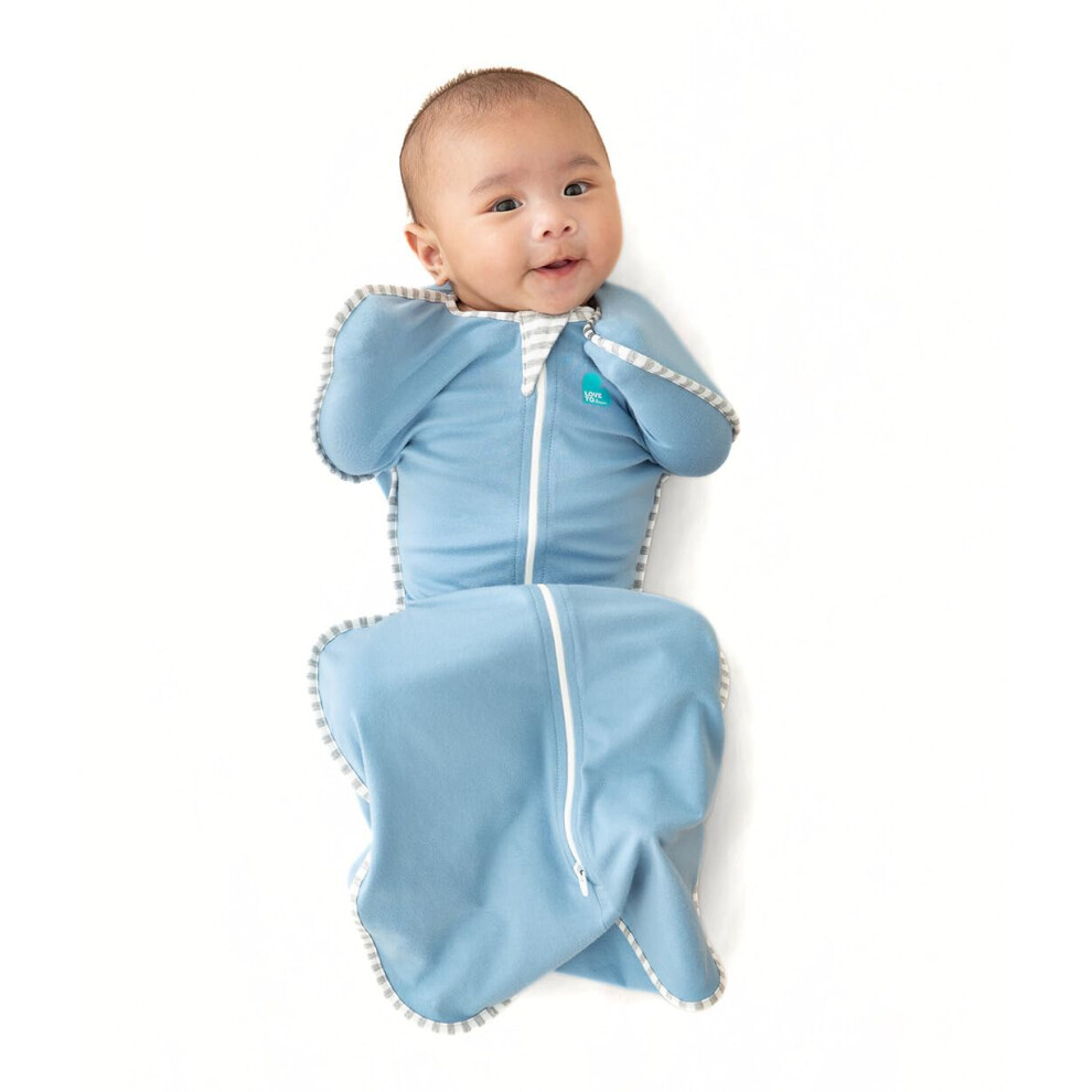 Love To Dream Swaddle Up, S, 3.5-6 Kg, Blue, 1.0 Tog | Arms Up Swaddle Helps Baby Self-Soothe And Sleep Longer, Secure Fit Helps Calm Startle Reflex
