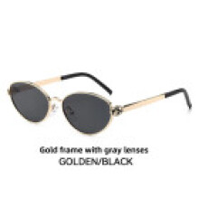 (Black Gray)Elegant Gold Frame Sunglasses With Multiple Lens Options For Summer Outings Parties