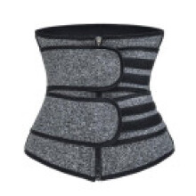 (Gray Two Velcro,XL)Cinto de sauna feminino de neoprene modelador de corpo suor controle de barriga mais fino