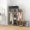 Homcom HOMCOM Mobile Double Open Wardrobe w/ Clothes Hanging Rail Colthing Natural 3