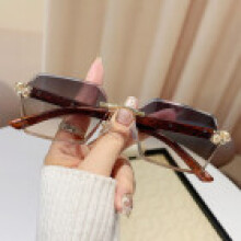 (Blue Orange)Minimalist Polygon Sunglasses With Tinted Lenses And Uv Protection For Daily Use