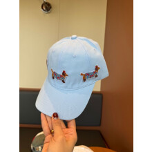 (Blue)Cappello bambino tesa curva morbido bassotto ricamo protezione solare stagioni ventilazione