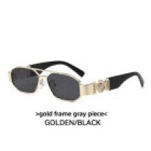 (Gold Black Gray)Óculos de sol quadrados modernos com armação leve para viagens e performances palco