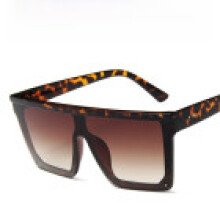 (LeopardPrint)Gafas de moda de gran tamaño de moda con lentes de PC no polarizadas para fiesta y estilo callejero