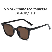 (Black Brown)Gafas de sol con marco cuadrado de protección Uv400 para hombres y mujeres regalos de moda