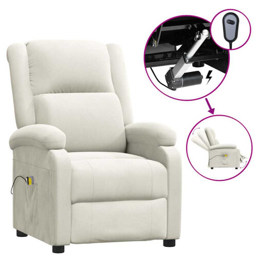 VidaXL vidaXL Massagesessel Elektrisch Creme Samt 1