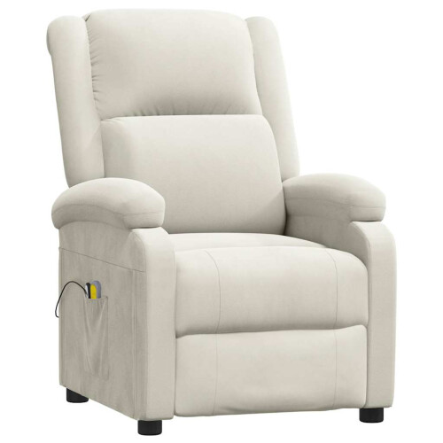 VidaXL vidaXL Massagesessel Elektrisch Creme Samt 2