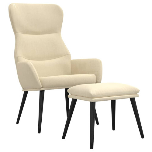 VidaXL vidaXL Relaxsessel mit Hocker Creme Stoff 1