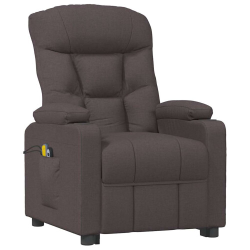 VidaXL vidaXL Massagesessel Elektrisch Dunkelbraun Stoff 2