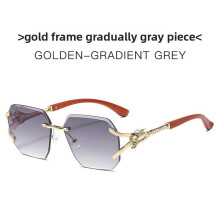 (Gradient Grey)Gafas de sol unisex cuadradas sin marco con protección Uv400 para exteriores de moda