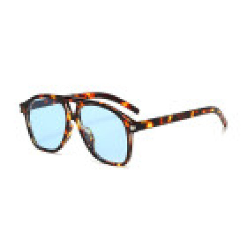 (Tortoise Blue)Moderne Brille mit Vollrahmenstruktur und UV-Schild für modischen Outdoor-Stil