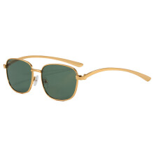 (Green)Óculos de sol quadrado de metal moderno com lentes Uv400 peças para viagens e deslocamentos diários