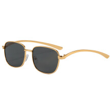 (Gray)Óculos de sol quadrado de metal moderno com lentes Uv400 peças para viagens e deslocamentos diários