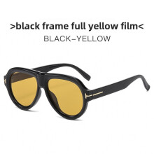 (Black Yellow)Óculos de sol com proteção Uv400 feminino elegante presente para uso externo